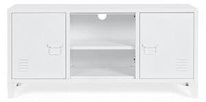 Mobile TV con 2 Ante 40x120,5x58,5 cm Cambridge in Acciaio Bianco