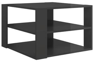 Tavolino da Salotto Grigio Lucido 60x60x40 cm Legno Multistrato