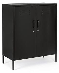 Mobile Basso 2 Ante 40x80x101,5 cm Cambridge in Acciaio Nero