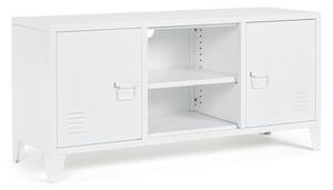 Mobile TV con 2 Ante 40x120,5x58,5 cm Cambridge in Acciaio Bianco