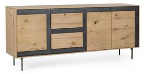 Credenza 3 Ante 3 Cassetti 200x45x85 cm Stanwood in Legno