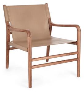 Poltrona Soggiorno 70x72x79 cm Caroline in Pelle Tortora