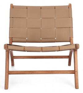 Poltrona Soggiorno 65x79x69 cm Caroline in Pelle Tortora