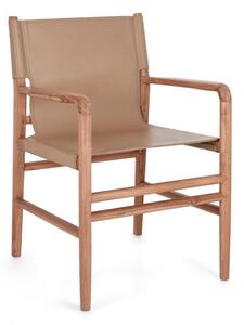 Sedia 57x58x85 cm Caroline in Pelle Tortora