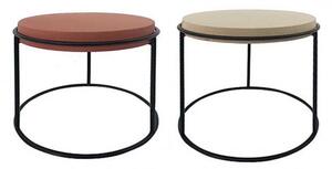 Set 2 Tavolini Alka in Acciaio Beige/Terracotta