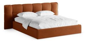 Letto matrimoniale imbottito color terracotta con contenitore con rete inclusa 140x200 cm Eric – Micadoni