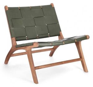 Poltrona Soggiorno 65x79x69 cm Caroline in Pelle Verde