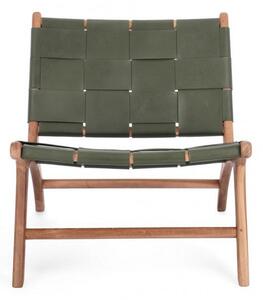 Poltrona Soggiorno 65x79x69 cm Caroline in Pelle Verde