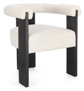 Sedia 70x60x71 cm Agape in Bouclè Nero/Naturale