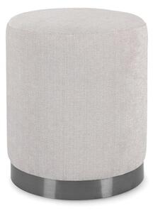 Pouf Ø 35x42 cm Ernestine in Tessuto Grigio Chiaro
