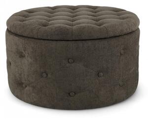 Pouf Contenitore Porta Scarpe Ø 70x40 cm Ernestine in Tessuto Timo