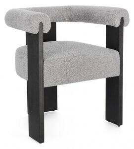 Sedia 70x60x71 cm Agape in Bouclè Nero/Grigio