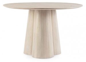 Tavolo Rotondo Fisso Ø 120x77 cm Caffè White in Legno