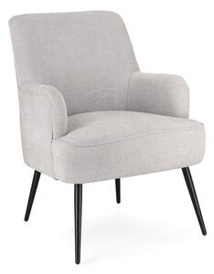 Poltrona Soggiorno 60x67x79 cm Adeline in Tessuto Grigio Chiaro