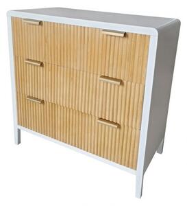 Cassettiera 3 Cassetti 80x40x82 cm Charley in Legno Bianco Nat