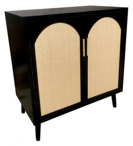 Credenza 2 Ante 80x40x80 cm Josine in Legno Nero