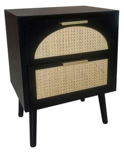 Cassettiera 2 Cassetti 45x30x60 cm Josine in Legno Nero