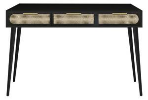 Consolle 3 Cassetti 110x40x78 cm Josine in Legno Nero