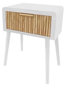 Comodino 1 Cassetto 40x30x57 cm Charley in Legno Bianco