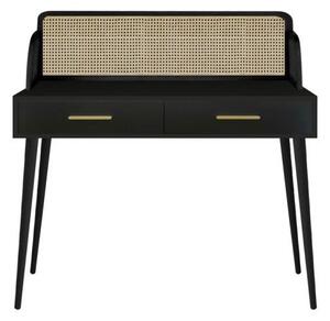Consolle 2 Cassetti 100x40x(78+35) cm Josine in Legno Nero