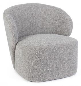 Poltrona Soggiorno 79,5x75,5x72 cm Babila in Bouclè Grigio
