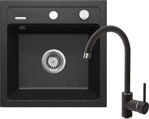 Granite sink with 1-bowl faucet