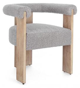 Sedia 70x60x71 cm Agape in Bouclè Naturale/Grigio