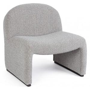 Poltrona Soggiorno 71x69x72,5 cm Babila in Bouclè Grigio