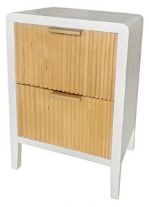 Cassettiera 2 Cassetti 40x30x60 cm Charley in Legno Bianco