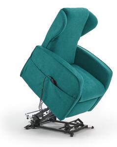Poltrona Alzapersona Elettrica 2 Motori 73x101x86 cm Adele in Microfibra Dispositivo Medico 1 Turchese