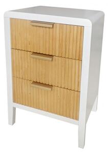 Cassettiera 3 Cassetti 40x30x62 cm Charley in Legno Bianco Nat