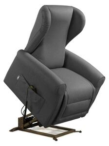 Poltrona Alzapersona Elettrica 2 Motori 90x100x90 cm Sofa in Microfibra Dispositivo Medico 1 Grigio Scuro