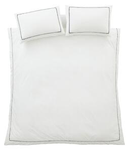 Set copripiumino e federa bianco in percalle di cotone per letto singolo 135x200 cm Contrast Trim – Bianca