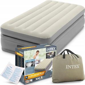 Materasso ad aria - Intex Prime Comfort - 1 persona - 99x191x51 cm (LxLxA) - Grigio - Con pompa a motore incorporata
