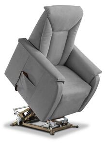 Poltrona Alzapersona Elettrica 2 Motori 82x108x84 cm Baila in Microfibra Dispositivo Medico 1 Grigio Chiaro