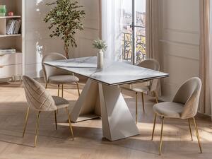 Lotto di 2 sedie in Velluto e Metallo Dorato Beige - MELBOURNE