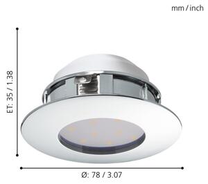 Eglo 95818 - Faretto LED da incasso PINEDA LED/4,9W/230V