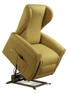 Poltrona Alzapersona Elettrica 2 Motori 90x100x90 cm Sofa in Microfibra Dispositivo Medico 1 Mostarda