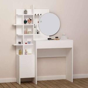 Mobile da Bagno con Specchio 105x35x151 cm in MDF Mup Bianco Rovere