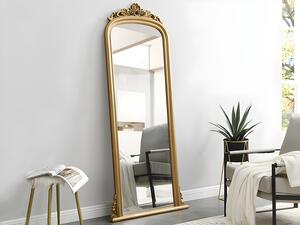 Grande specchio in legno di paulownia con modanature - H.180 cm - Oro - MERRY