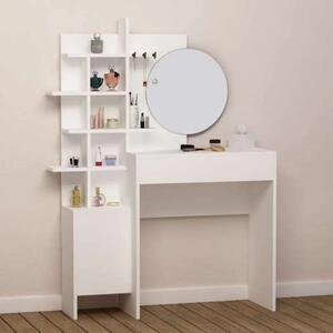 Mobile da Bagno con Specchio 105x35x151 cm in MDF Mup Bianco