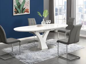 Tavolo da pranzo allungabile da 6 a 8 coperti MDF e Metallo inossidabile Bianco laccato - TALARA