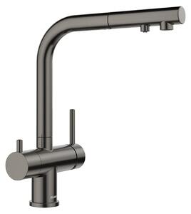 BLANCO FONTAS-S II Filtro miscelatore cucina alta pressione acciaio satinato scuro tubo flessibile spray