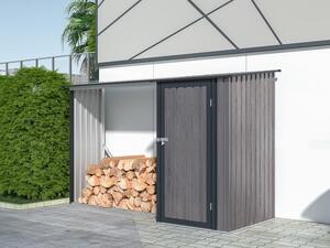 Casetta per legna con scaffali in Acciaio galvanizzato 3,49 m3 2,5 steri L282xP109xH168cm - DORWOOD
