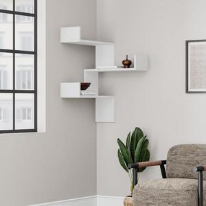 Libreria Angolare 90x22x60 cm in MDF Luksa Bianco