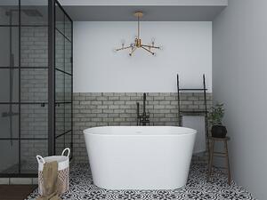 Vasca da bagno freestanding ovale - L130 x H58 x P71 cm - Acrilico - Bianco - 180 L - APOGON