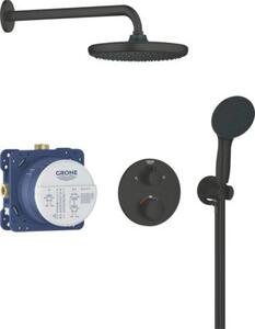 Set doccia a incasso Grohe Precision Start 250 con 3 modalità di getto nero opaco rotondo
