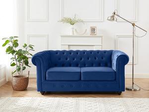 Divano 2 posti Velluto Blu reale - CHESTERFIELD