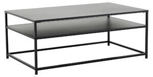 Riess-ambiente Tavolino moderno DURA STEEL 100 cm in metallo nero con ripiano Tavolino da salotto