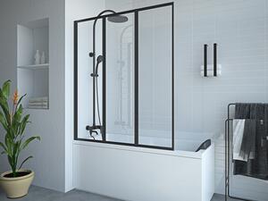 Parete per vasca da bagno pieghevole 120 x 140 cm in Metallo Nero opaco Stile atelier - DISTRICT